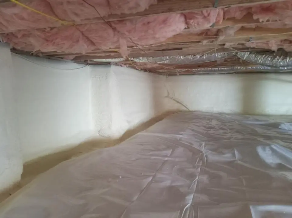 Crawl space encapsulation with closed-cell spray foam for Attic Insulation in Laie